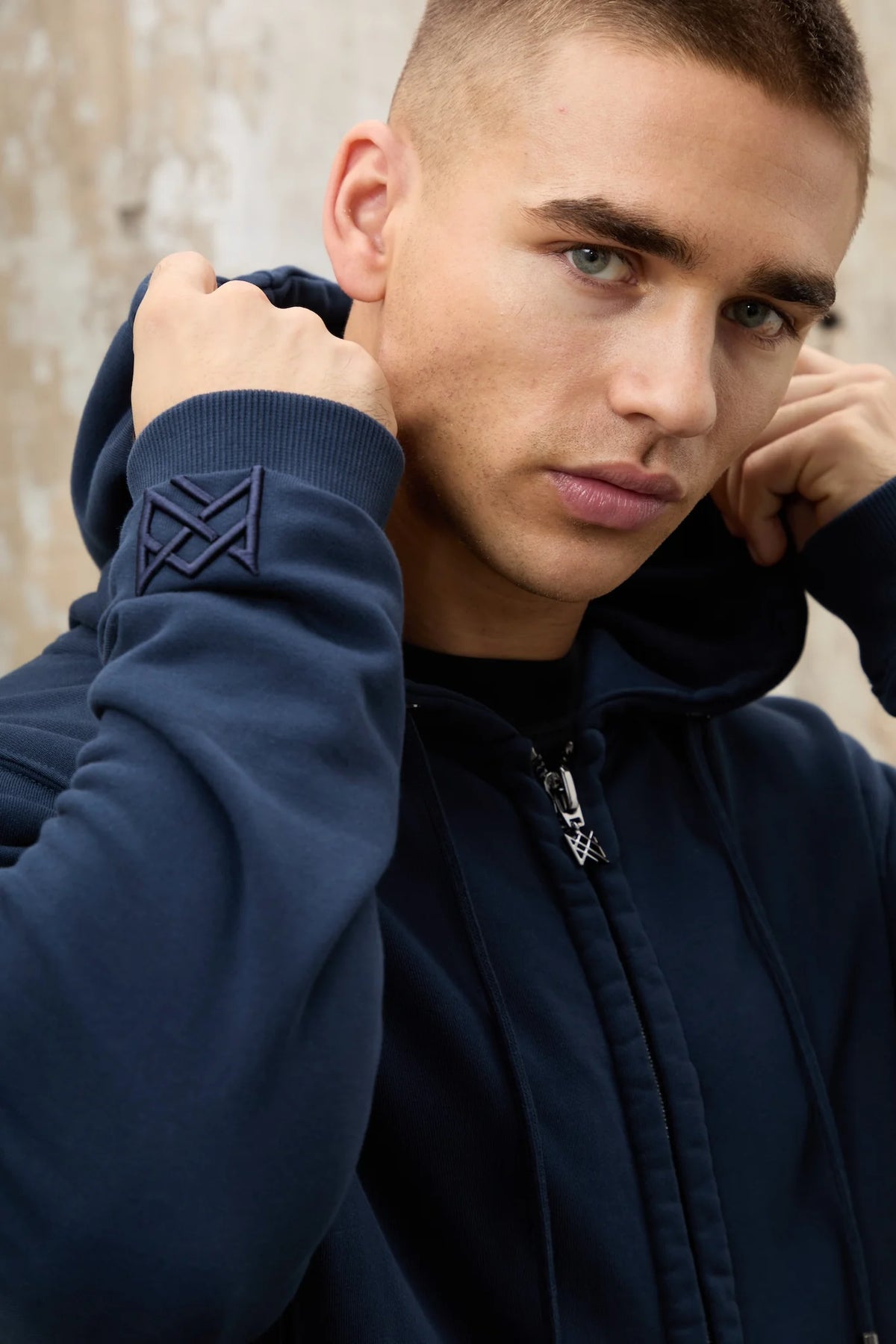 Prince Zip Through Hoodie - Navy