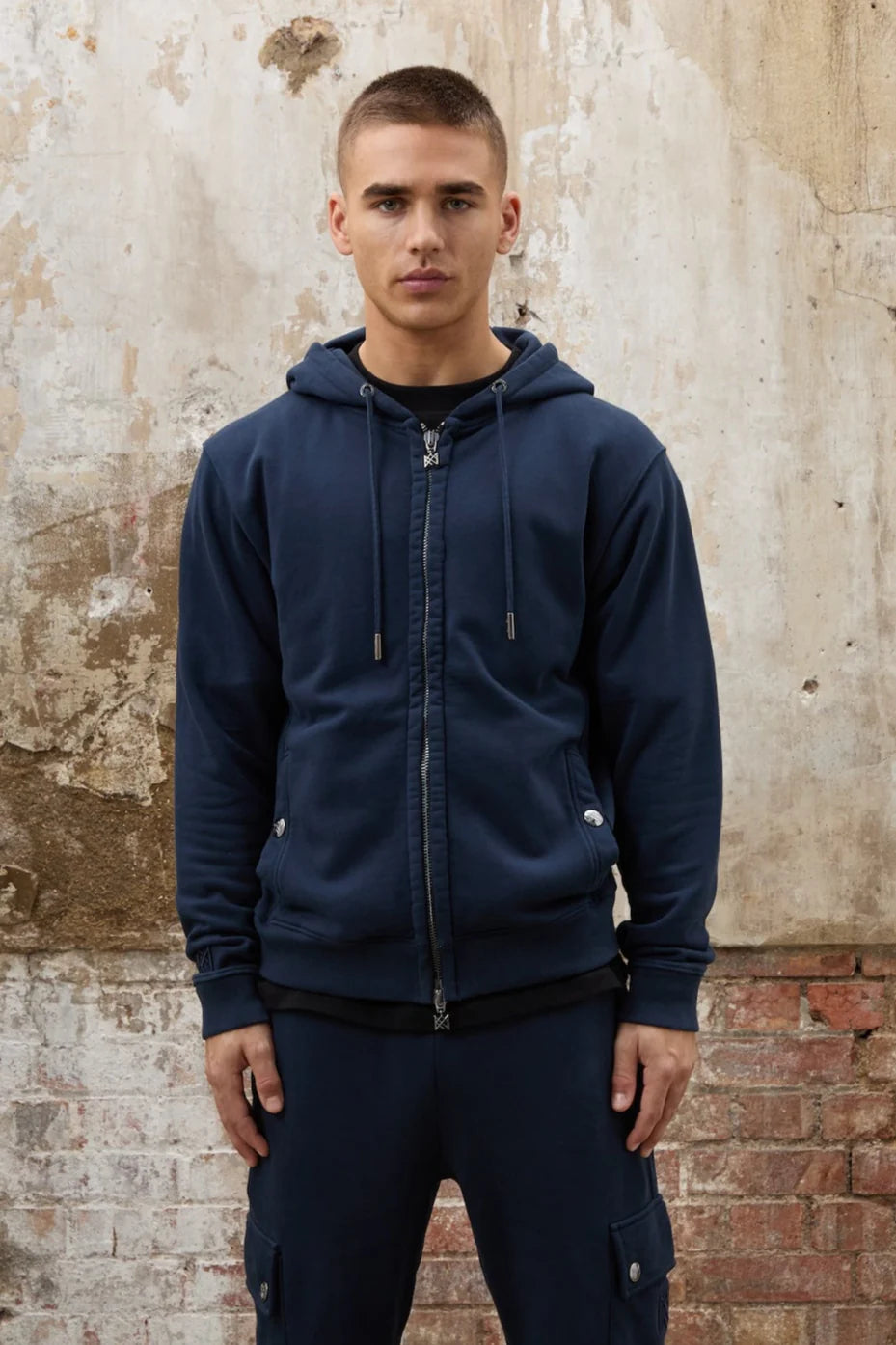 Prince Zip Through Hoodie - Navy