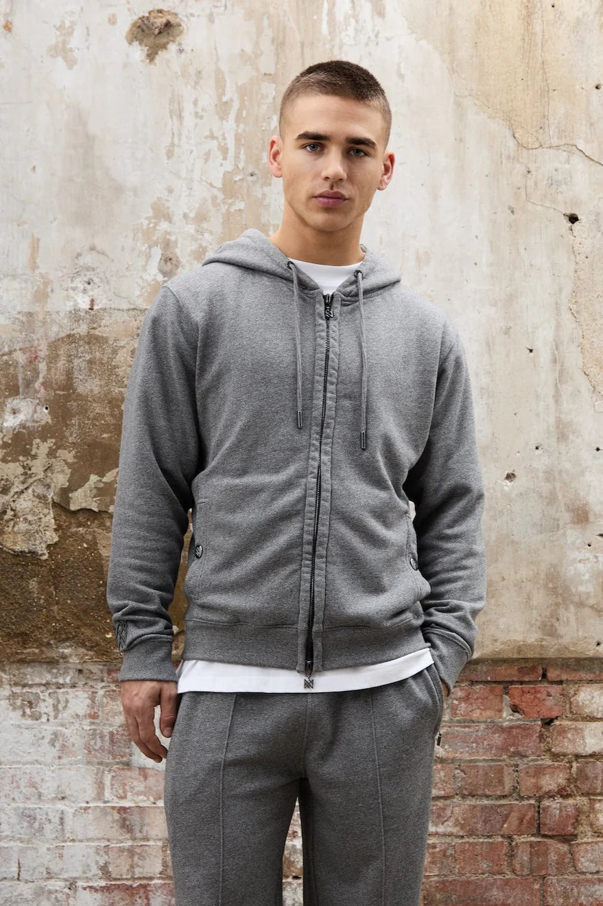 Prince Zip Through Hoodie - Grey