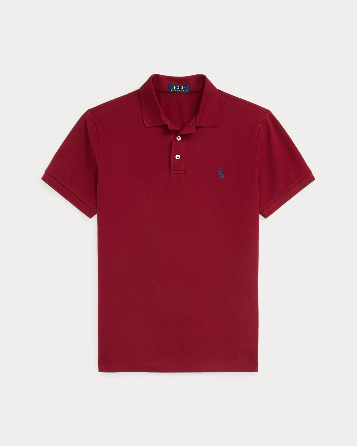 Custom Slim Fit Stretch Mesh Polo - Burgundy