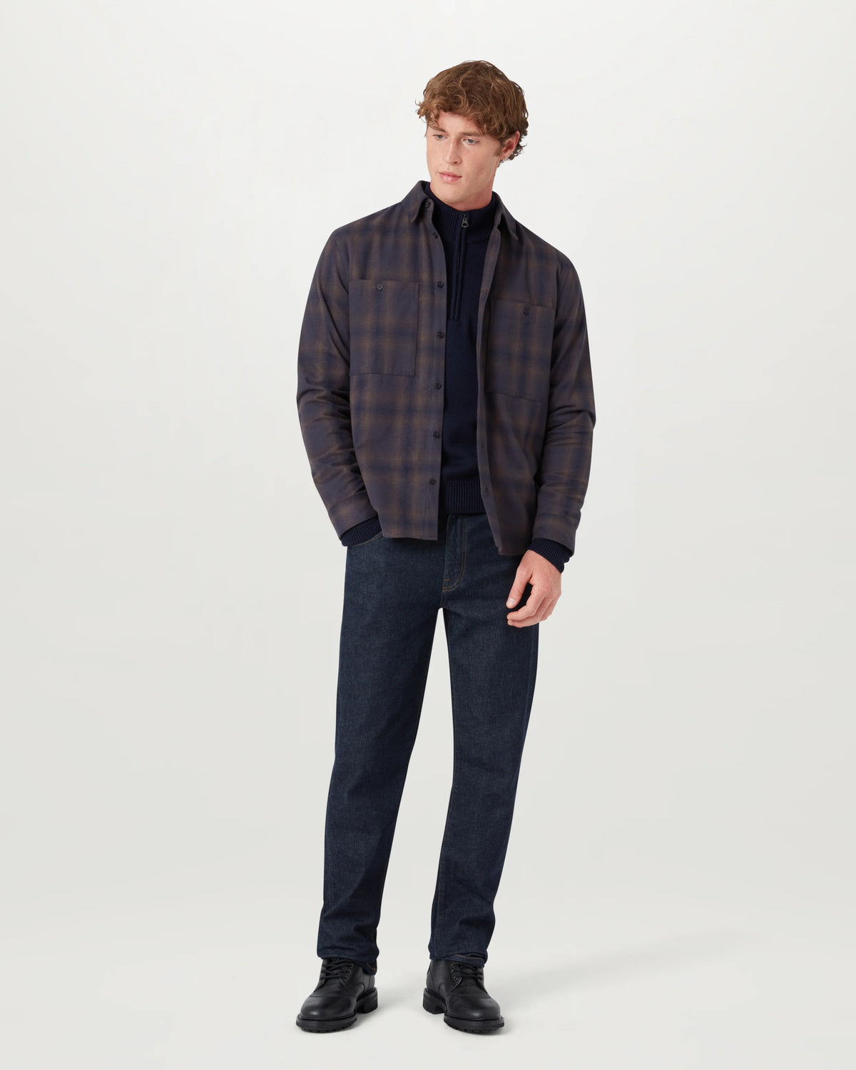 Outpost Flannel Shirt - Brown/Navy/Charcoal