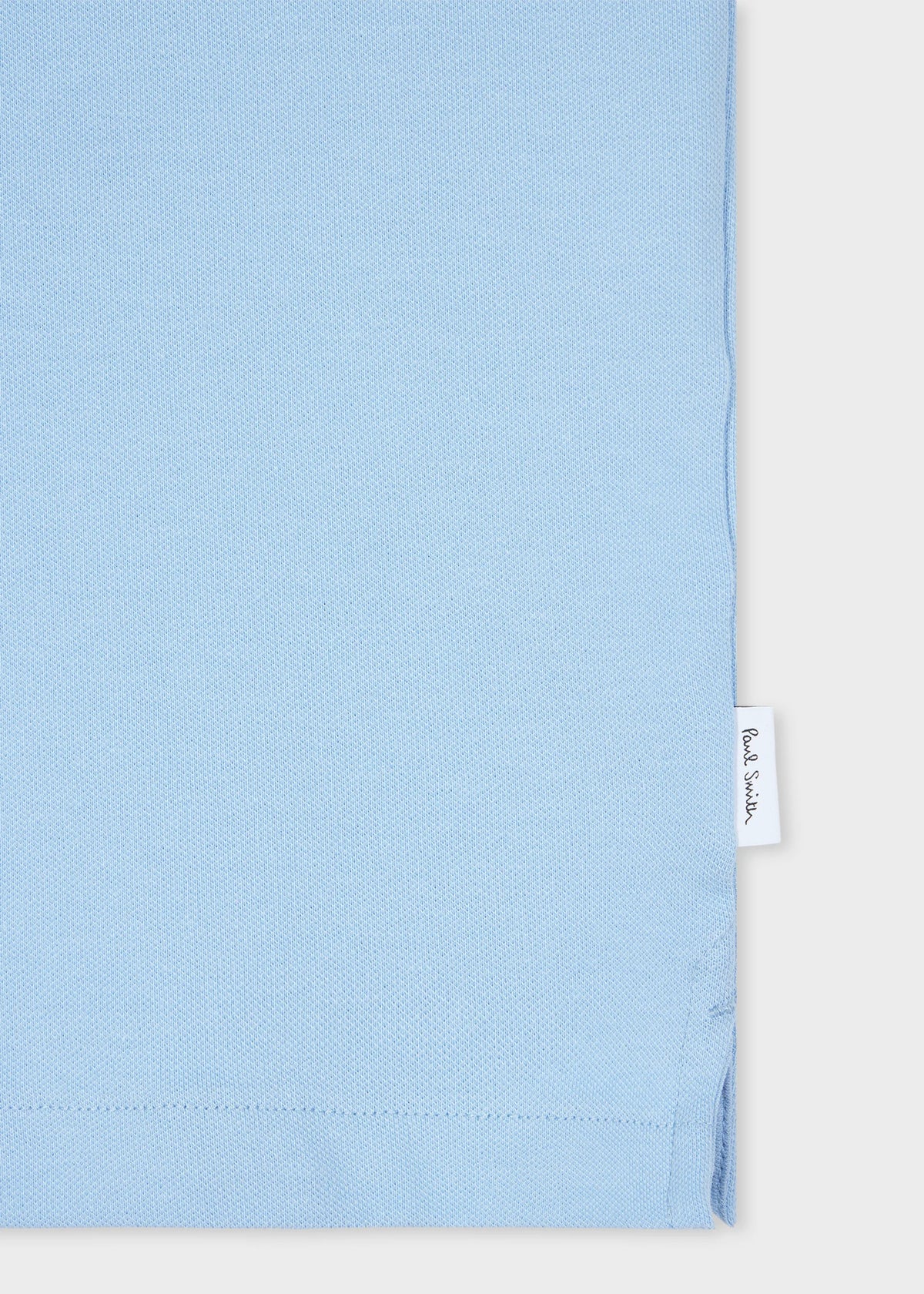 Organic Cotton Navy Zip Polo Shirt - Sky Blue