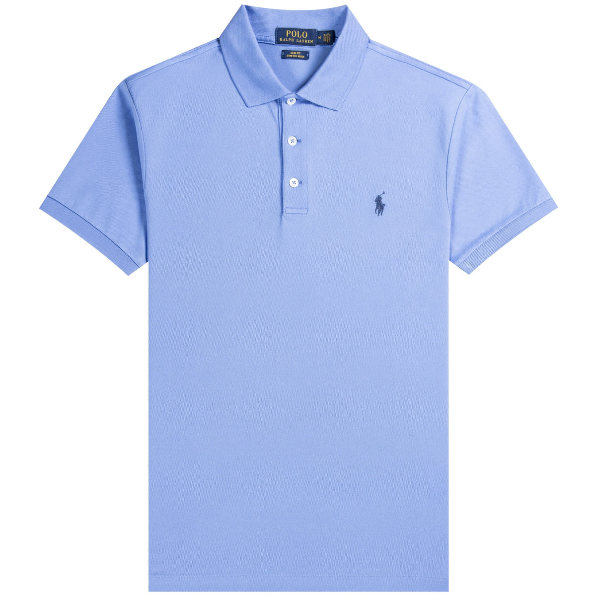 Custom Slim Fit Stretch Mesh Polo - Sky