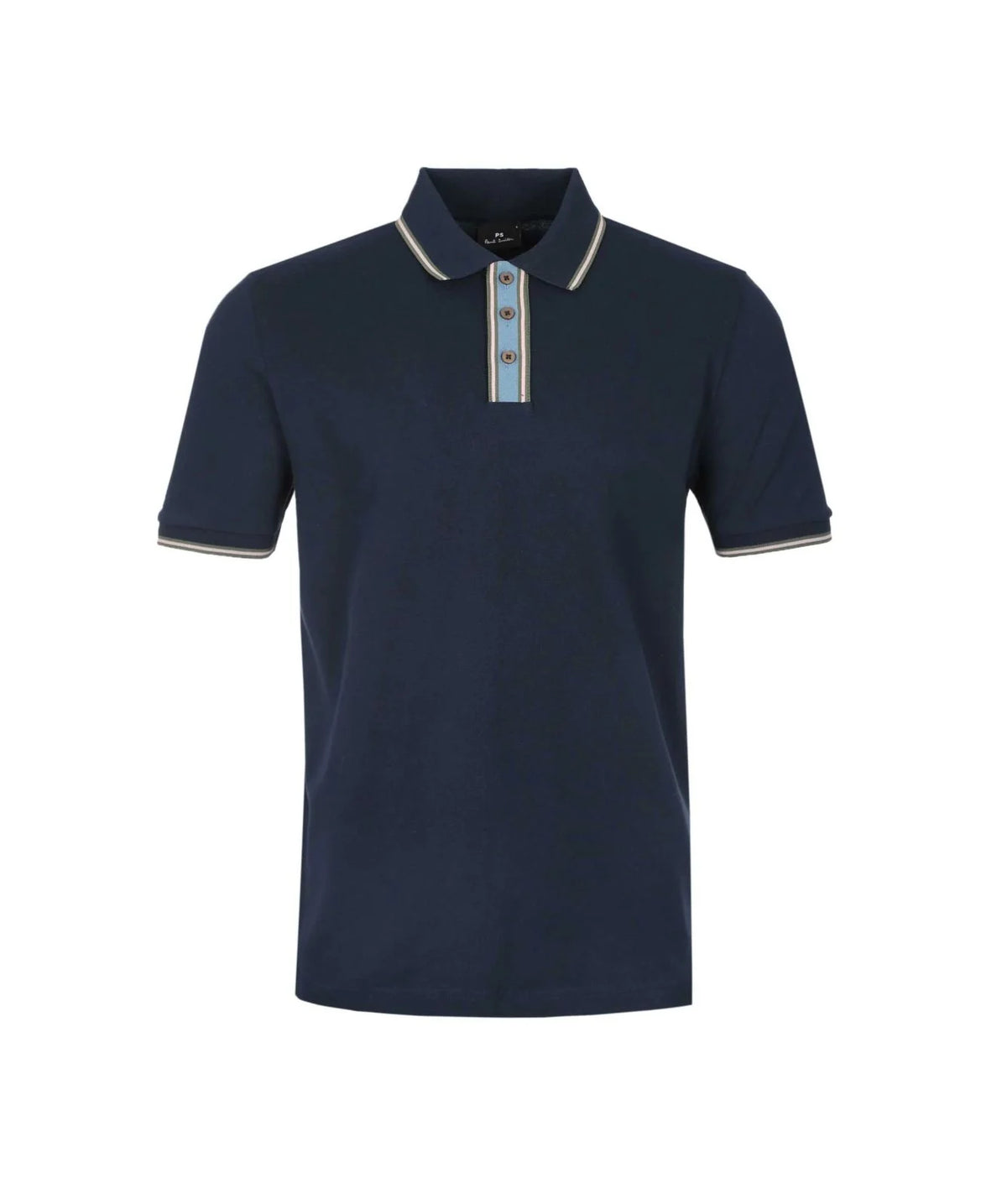 Stretch Mesh Tipped Polo - Navy