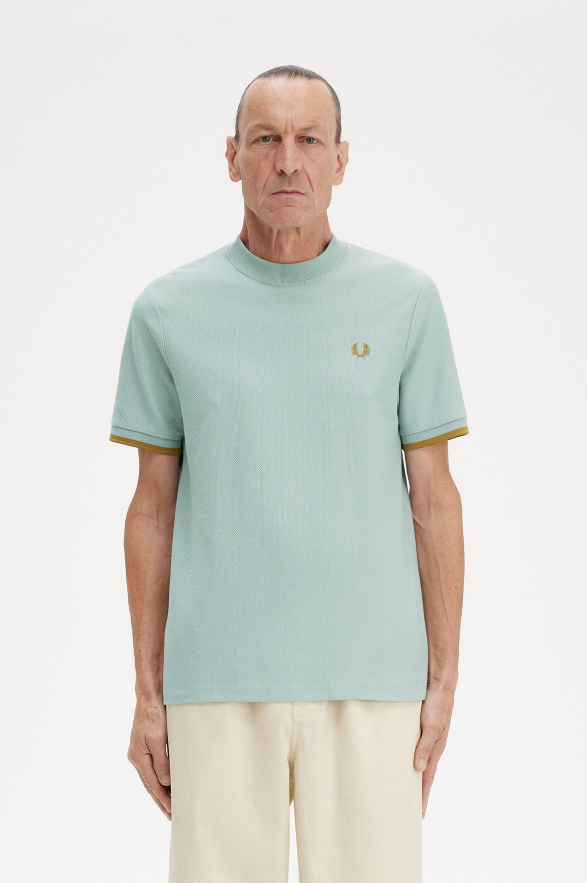 Tipped Cuff Piqué T-Shirt - Teal