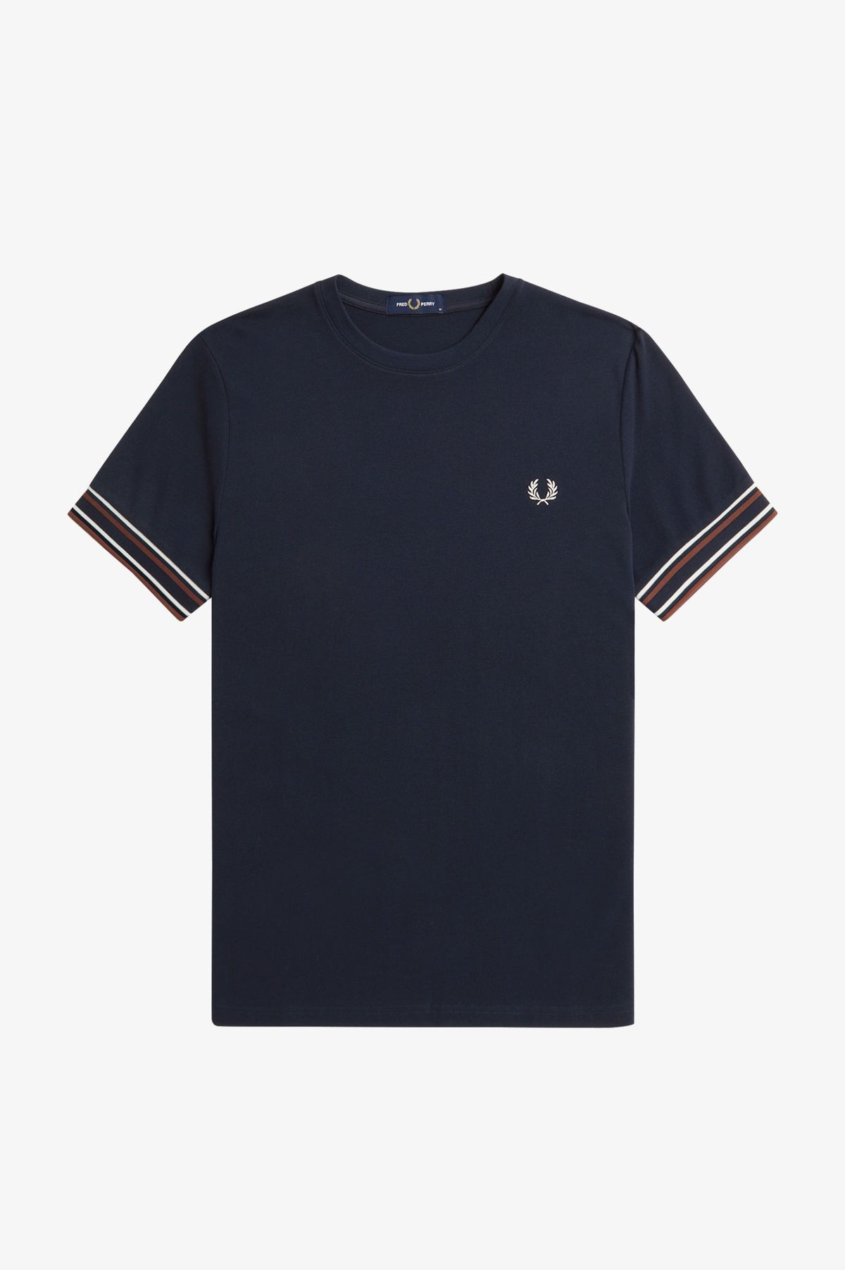 Bold Tipped Pique T-Shirt - Navy