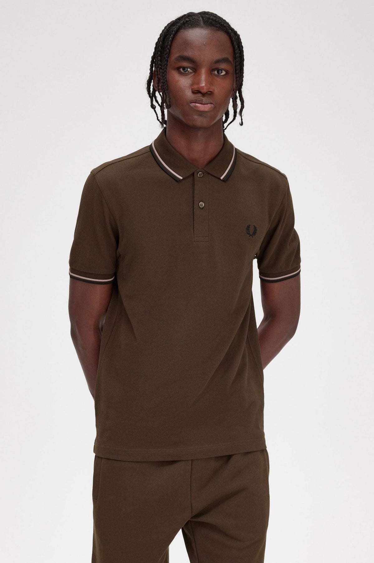 M3600 Tipped Polo - Brown
