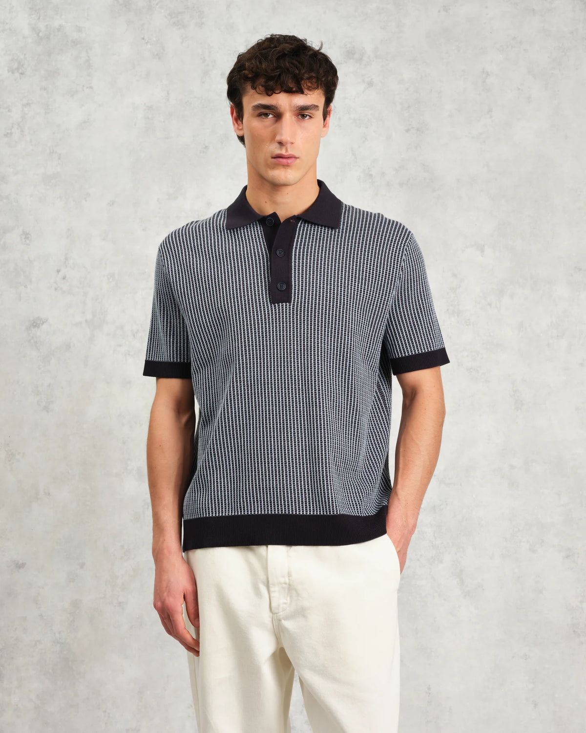 Turin Knitted Polo - Navy