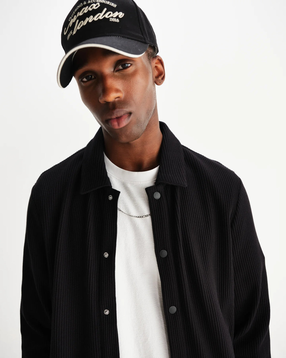 Hays Structured Waffle Overshirt - Black
