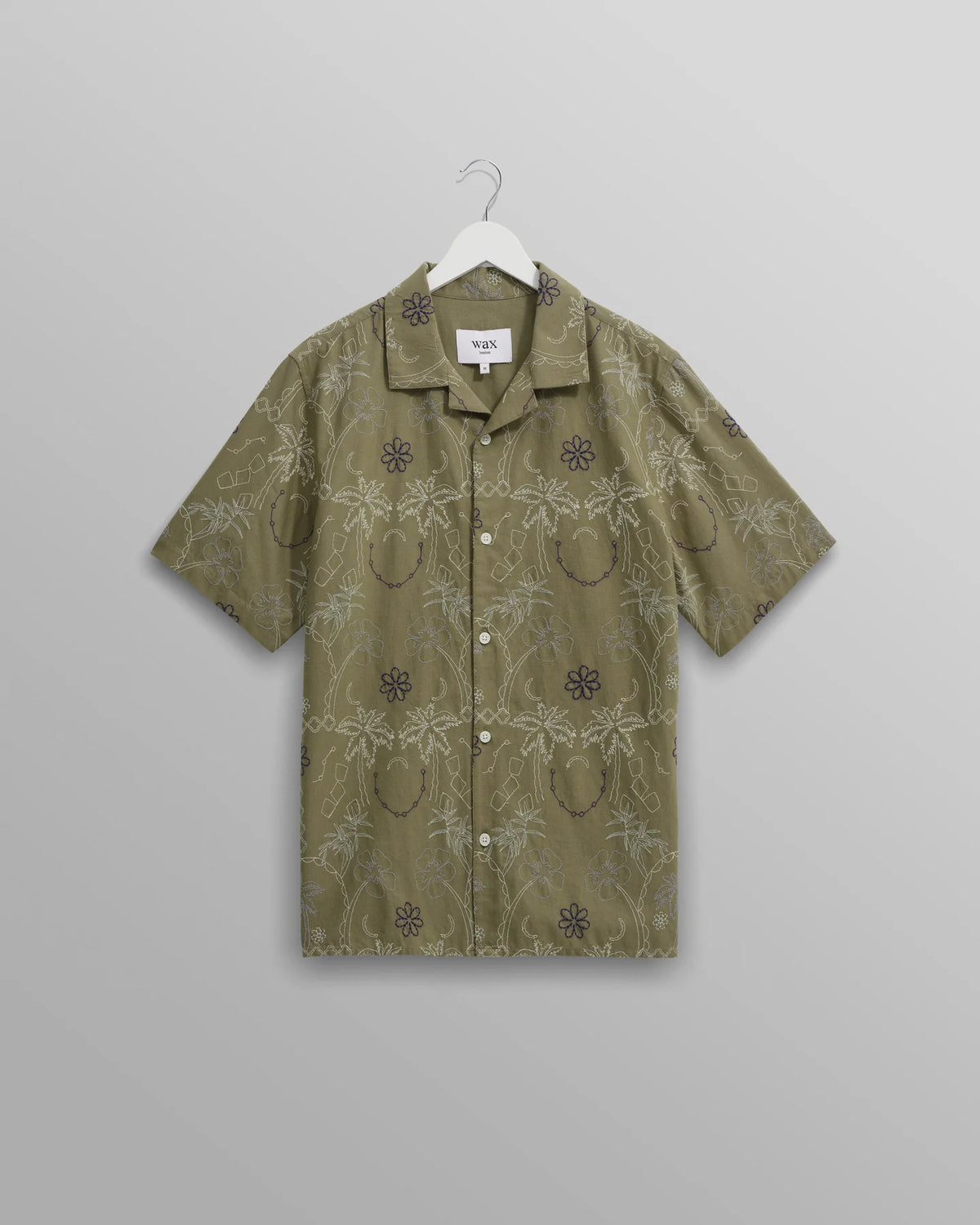 Didcot Hawaiian Embroidered Short-Sleeve Shirt - Khaki