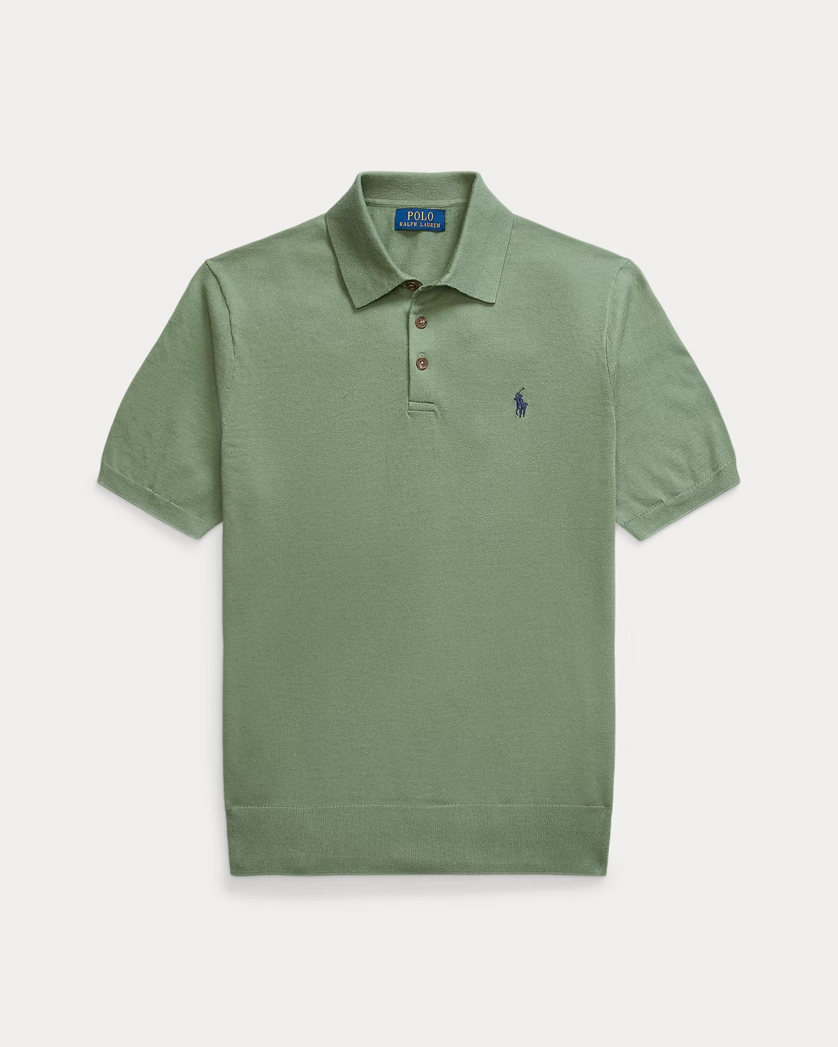 Knitted Short Sleeve Polo - Green