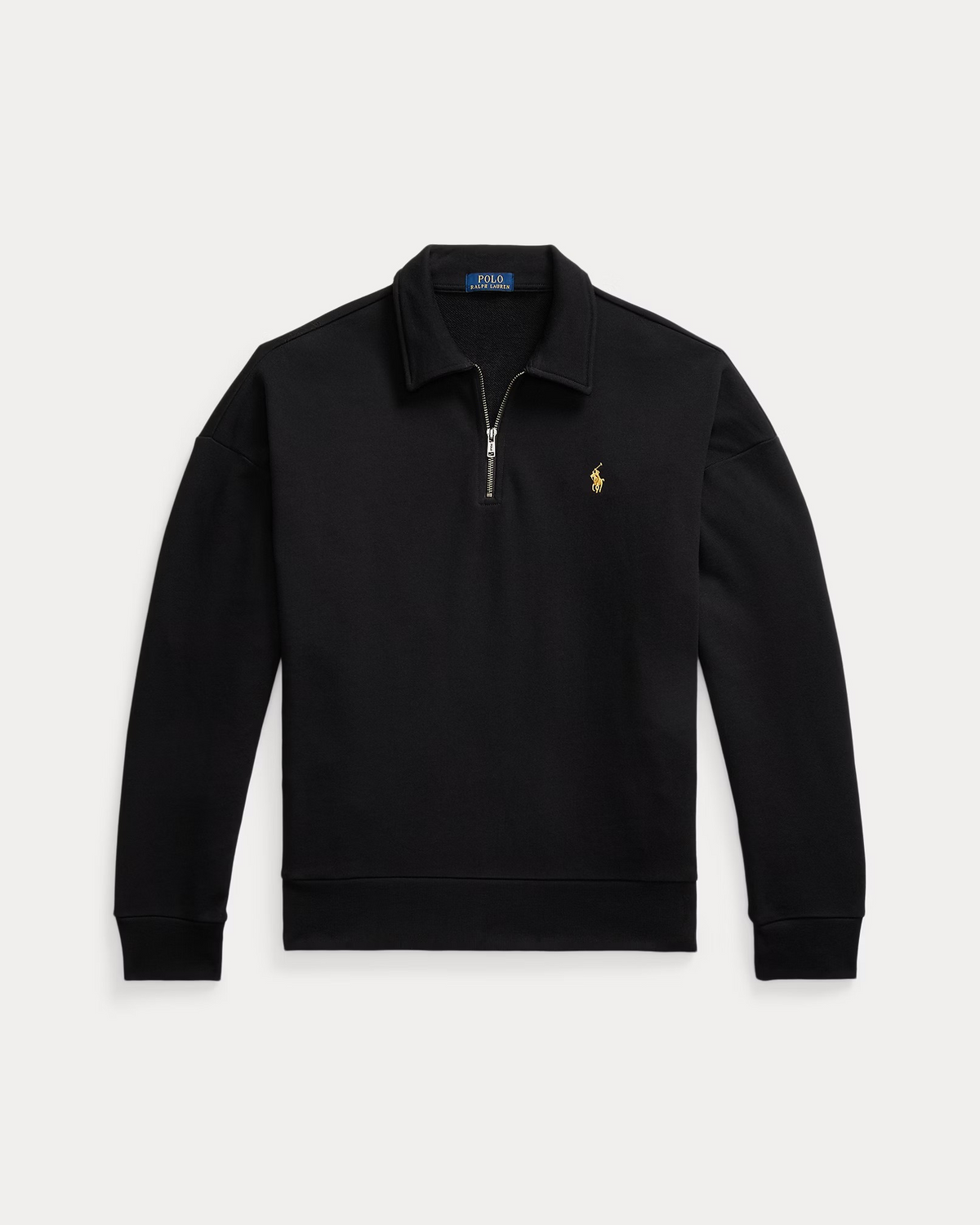 Loopback Fleece Quarter-Zip Sweatshirt - Black