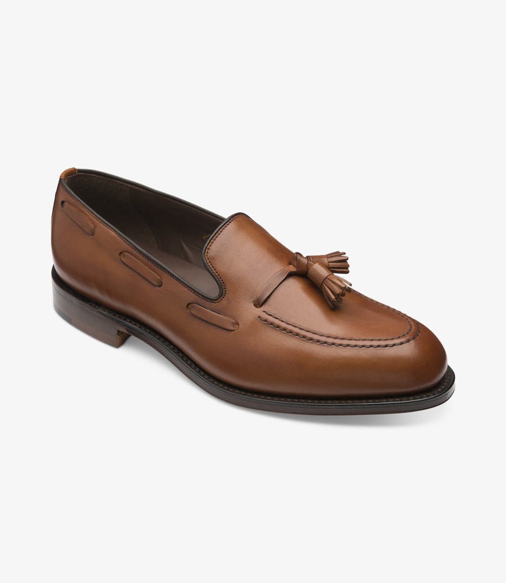 Russell Leather Tassel Loafer - Mahogany