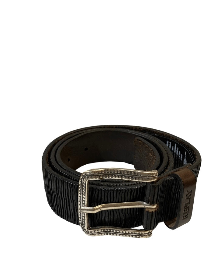 Leather Ribbe Belt  - Velvet