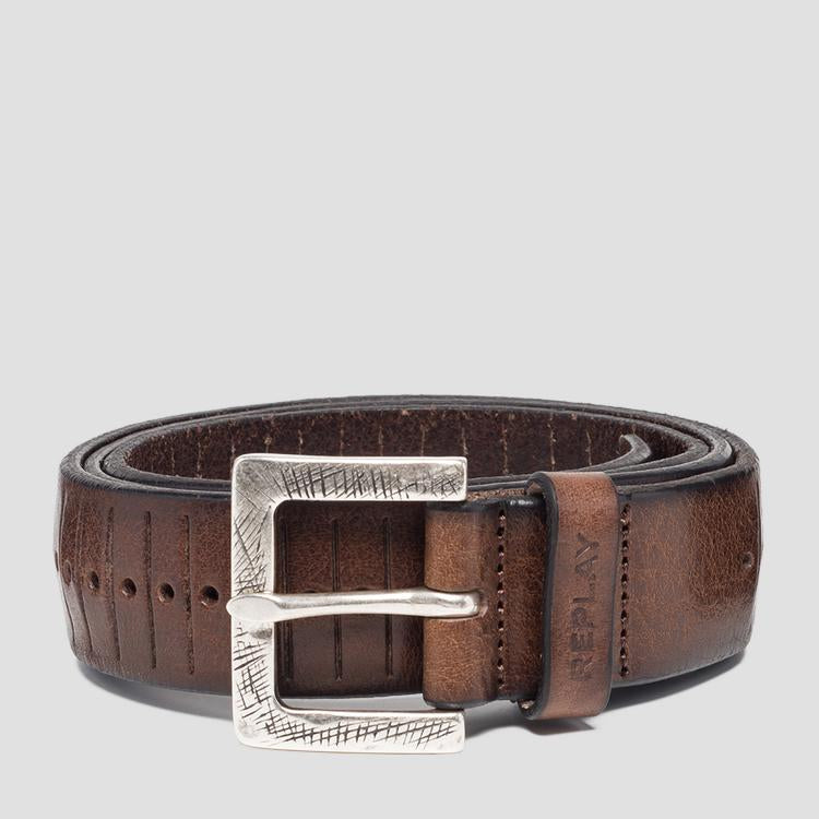Leather Belt  -  Brown