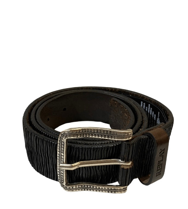 Leather Ribbe Belt  - Velvet